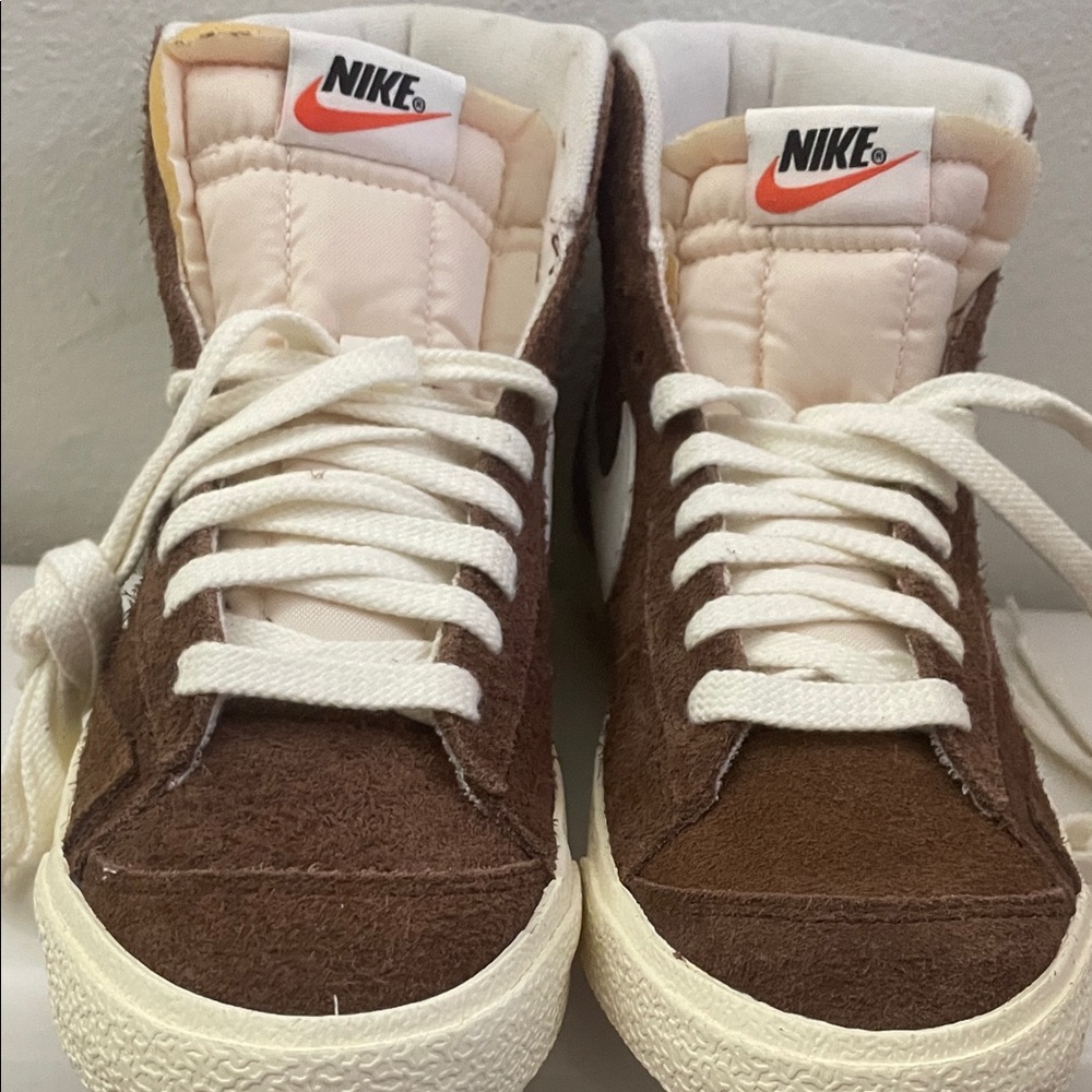 Nike Kids Brown and Cream High-Top Sneakers
